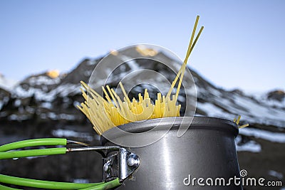 Cooking pasta Stock Photo