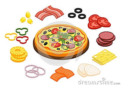 Cooking Pizza Concept Vector Illustration