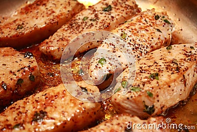 Cooking Pork Medallion Stock Photo