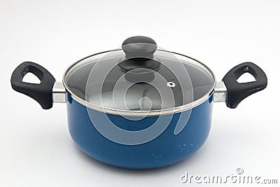 Cooking pot with cover on isolated background Stock Photo