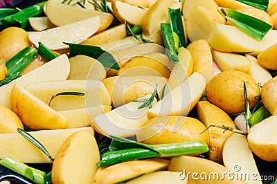Cooking potatoes Stock Photo