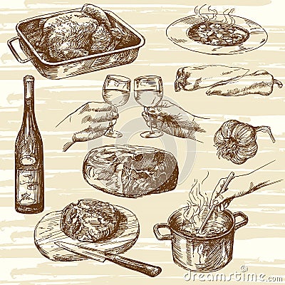 Cooking process. Cartoon Illustration