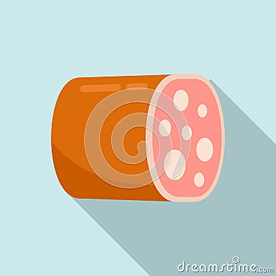 Cooking sausage icon, flat style Vector Illustration