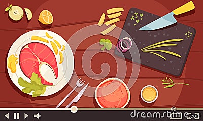 Cooking School Illustration Vector Illustration