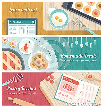 Cooking tasty pastries Vector Illustration