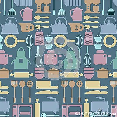 Cooking Tools And Utensil Background. Vector Illustration