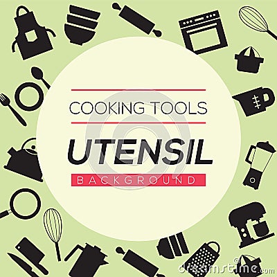 Cooking Tools And Utensil Background. Vector Illustration