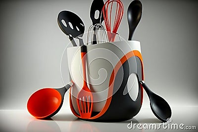 Cooking Tools and Utensils for Modern Kitchens. Generative AI Stock Photo