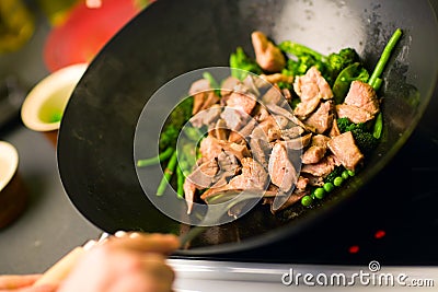 Cooking Wok Stock Photo