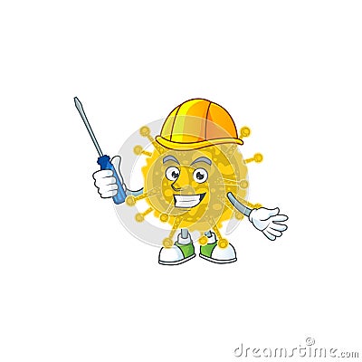 Cool automotive cartoon character of coronavirus pandemic Vector Illustration