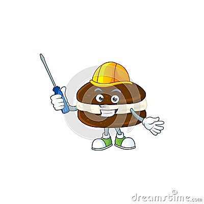 Cool automotive cartoon character of whoopie pies Vector Illustration