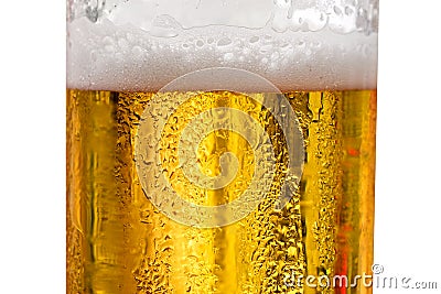 Cool beers with beer bubbles on top a glass at the party Stock Photo