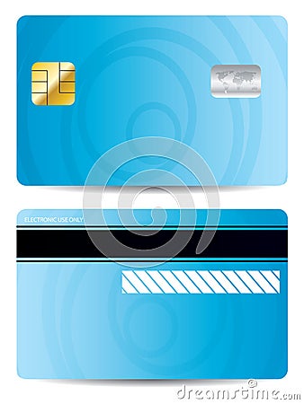 Cool blue credit card design Vector Illustration