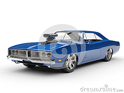 Cool blue muscle car - studio shot Stock Photo