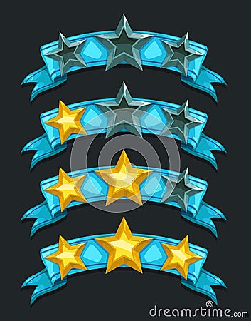 Cool cartoon game rating icons Stock Photo
