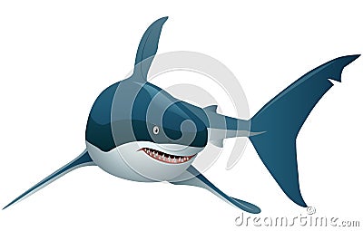 Cool cartoon shark. with simple gradients Vector Illustration