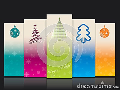 Cool christmas banners with christmas elements Vector Illustration