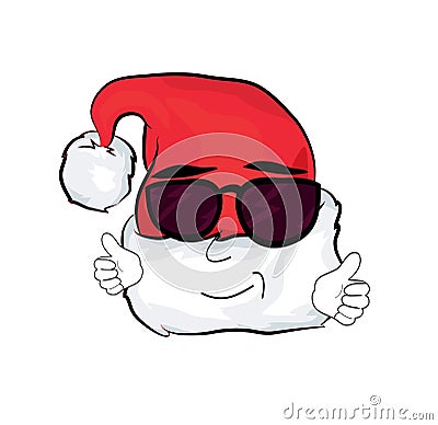 Cool Christmas hat cartoon Cartoon Illustration