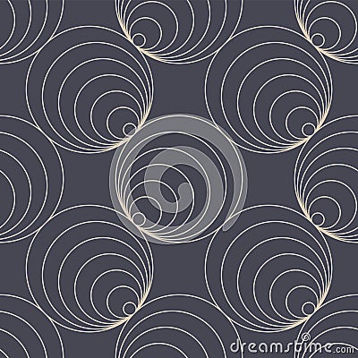 Cool Circles Outline Seamless Pattern Trend Vector Classy Abstract Background Vector Illustration