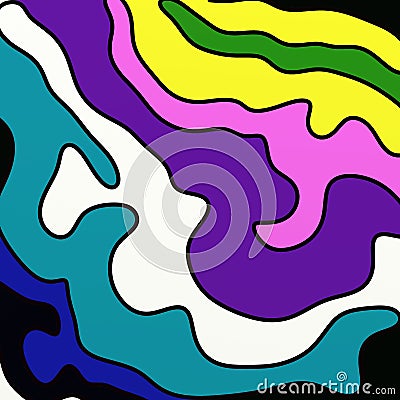 Cool Colorful Abstract Wavy Art Line Design Stock Photo