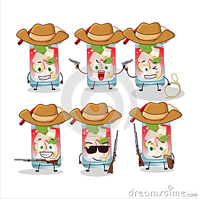 Cool cowboy apple mojito cartoon character with a cute hat Cartoon Illustration