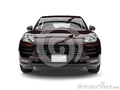 Cool dark brown modern SUV - front view Editorial Stock Photo