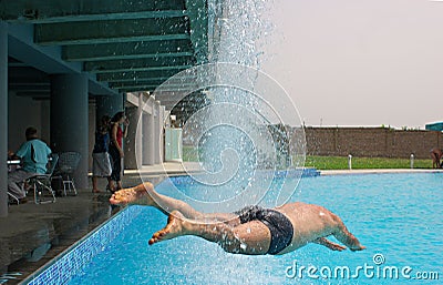 Cool dive. Stock Photo