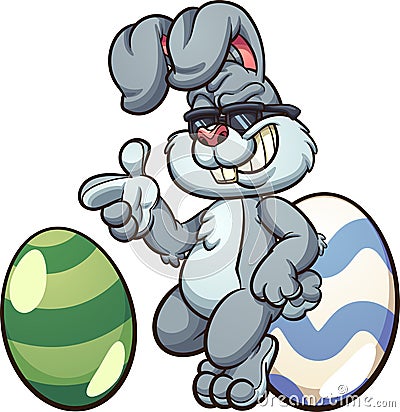 Cool Easter bunny wearing shades Vector Illustration