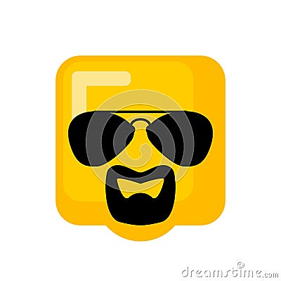 Cool Emoji With sunglasses and goatee beard. vector illustration Vector Illustration