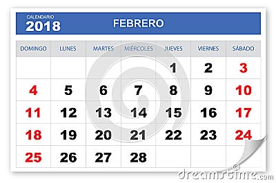 Cool and Fancy Calendar 2018 Vector Illustration