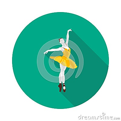 Cool flat ballerina icon Vector Illustration