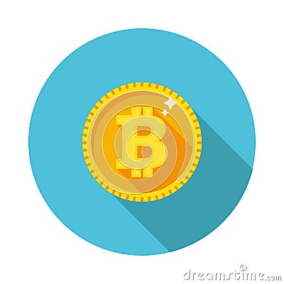 Cool flat bitcoin icon Vector Illustration