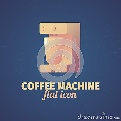 Cool flat coffee machine illustration Vector Illustration