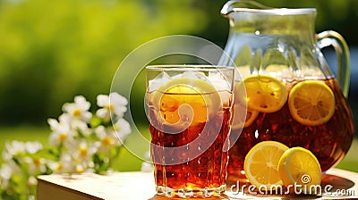 cool fresh tea drink iced Cartoon Illustration