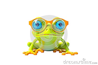 Cool Frog With Glasses Stock Photo