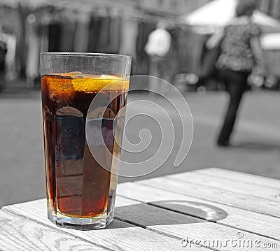 Cool glass drink alfresco style Stock Photo