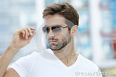 Cool guy in shades Stock Photo