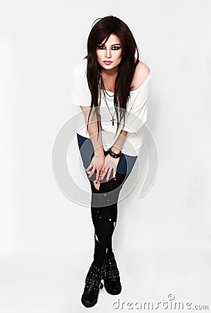 Cool hipster woman Stock Photo