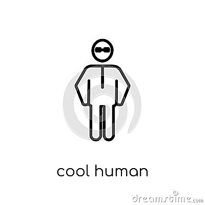 cool human icon. Trendy modern flat linear vector cool human icon on white background from thin line Feelings collection Vector Illustration