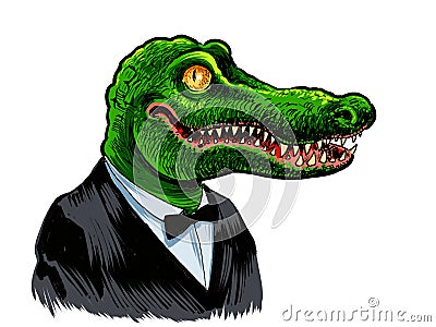 Cool looking alligator in sui Stock Photo
