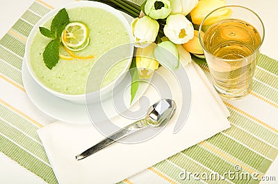 Cool Melon Soup Stock Photo