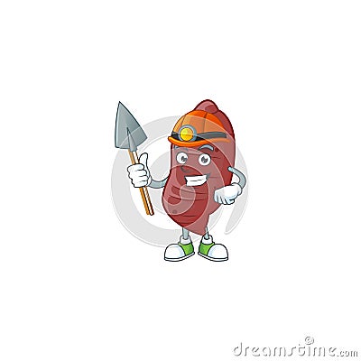 Cool Miner sweet potatoes cartoon character design style Vector Illustration