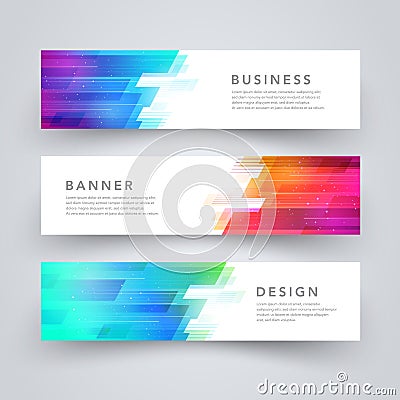 Modern abstract geometric tech design banner template. Vector web element. Vector Illustration