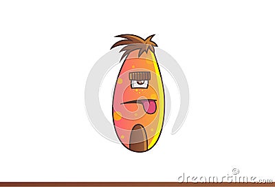 Cool Monster with tongue sticking out. Cartoon Illustration