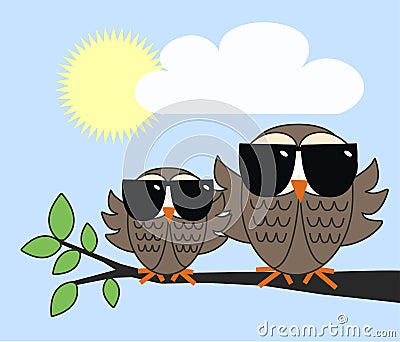 Cool owls Vector Illustration