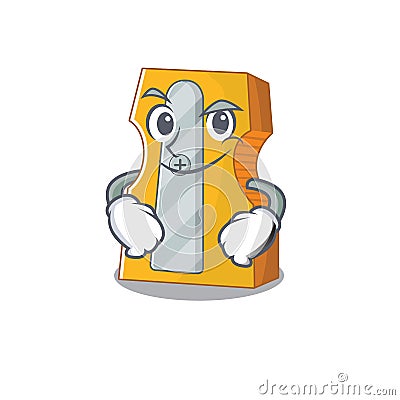 Cool pencil sharpener mascot character with Smirking face Vector Illustration