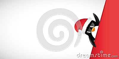 Cool penguin with sunglasses merry christmas Vector Illustration