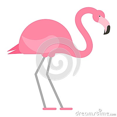 Cool pink decorative flamingo Vector Illustration