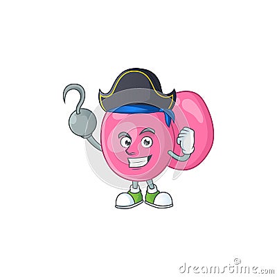 Cool pirate of streptococcus pyogenes cartoon design style with one hook hand Vector Illustration