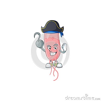 Cool pirate of vibrio cholerae cartoon design style with one hook hand Vector Illustration